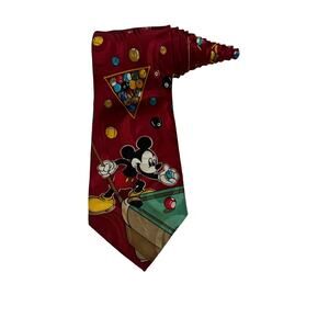Disney Mickey Unlimited Mickey Mouse Billiards Pool Table Cartoon Necktie